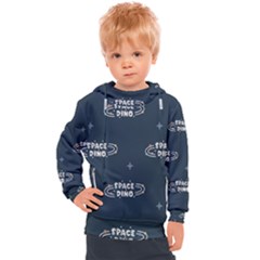 Space Dino Art Pattern Design Wallpaper Background Kids  Hooded Pullover by Vaneshop