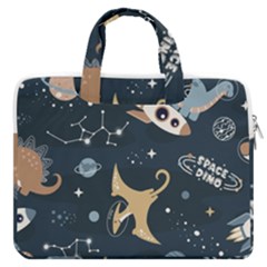 Space Theme Art Pattern Design Wallpaper Macbook Pro 16  Double Pocket Laptop Bag  by Vaneshop