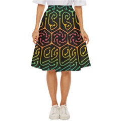 Circuit Hexagonal Geometric Pattern Background Pattern Classic Short Skirt by Vaneshop