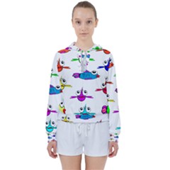 Fish Swim Cartoon Funnycute Women s Tie Up Sweat by Sapixe