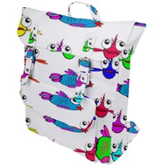 Fish Swim Cartoon Funnycute Buckle Up Backpack by Sapixe