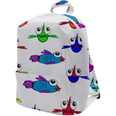 Fish Swim Cartoon Funnycute Zip Up Backpack by Sapixe