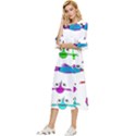 Fish Swim Cartoon Funnycute Double Cuff Midi Dress View2