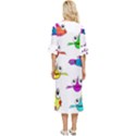 Fish Swim Cartoon Funnycute Double Cuff Midi Dress View4