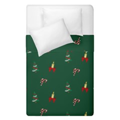 Christmas Green Pattern Background Duvet Cover Double Side (single Size) by Pakjumat