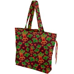 Template Christmas Pattern Drawstring Tote Bag by Pakjumat