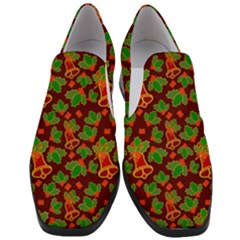 Template Christmas Pattern Women Slip On Heel Loafers by Pakjumat