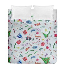 Illustration Christmas Pattern Duvet Cover Double Side (full/ Double Size) by Pakjumat