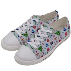 Illustration Christmas Pattern Women s Low Top Canvas Sneakers by Pakjumat