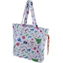 Illustration Christmas Pattern Drawstring Tote Bag View1