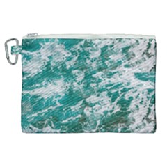 Blue Ocean Waves 2 Canvas Cosmetic Bag (xl) by Jack14