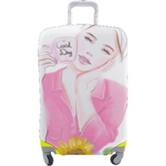 Girl Pink Luggage Cover (large) by SychEva