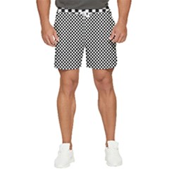 Black And White Checkerboard Background Board Checker Men s Runner Shorts by Amaryn4rt