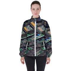 Computer Ram Tech - Women s High Neck Windbreaker by Amaryn4rt