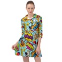 Comic Elements Colorful Seamless Pattern Mini Skater Shirt Dress View1