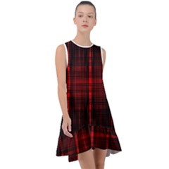 Black And Red Backgrounds Frill Swing Dress by Amaryn4rt