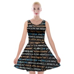 Close Up Code Coding Computer Velvet Skater Dress by Amaryn4rt