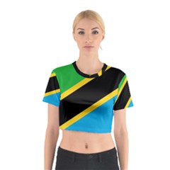 Flag Of Tanzania Cotton Crop Top by Amaryn4rt