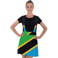 Flag Of Tanzania Velvet Suspender Skater Skirt by Amaryn4rt