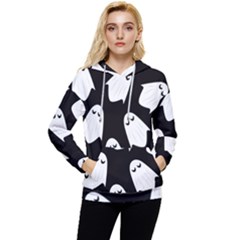 Ghost Halloween Pattern Women s Lightweight Drawstring Hoodie by Amaryn4rt