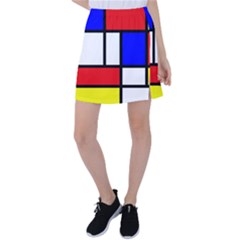 Mondrian-red-blue-yellow Tennis Skirt by Amaryn4rt