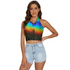 Rainbow-color-prism-colors Backless Halter Cami Shirt by Amaryn4rt