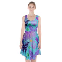 Butterfly Vector Background Racerback Midi Dress by Amaryn4rt