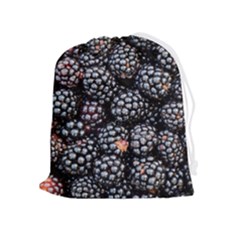 Blackberries-background-black-dark Drawstring Pouch (xl) by Amaryn4rt