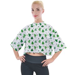 Christmas Trees Pattern Design Pattern Mock Neck T-shirt by Amaryn4rt