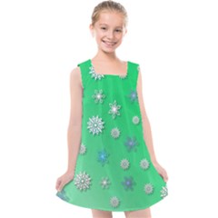 Snowflakes-winter-christmas-overlay Kids  Cross Back Dress by Amaryn4rt