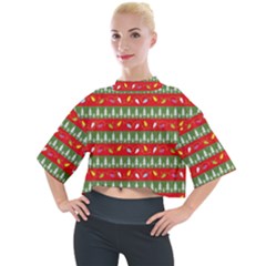 Christmas-papers-red-and-green Mock Neck T-shirt by Amaryn4rt