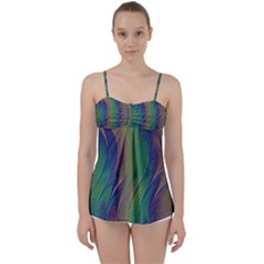 Texture-abstract-background Babydoll Tankini Top by Amaryn4rt