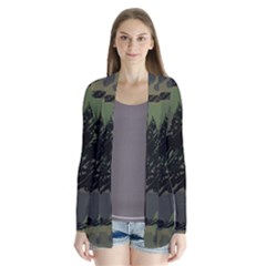 Military-camouflage-design Drape Collar Cardigan by Amaryn4rt