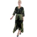 Military-camouflage-design Quarter Sleeve Wrap Front Maxi Dress View1