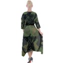 Military-camouflage-design Quarter Sleeve Wrap Front Maxi Dress View2