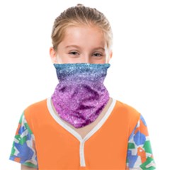 Pink And Turquoise Glitter Face Covering Bandana (kids) by Sarkoni