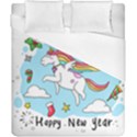 Merry Christmas Xmas Doodle Sketch Cartoon Unicorn Duvet Cover (California King Size) View1