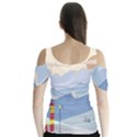 Winter Sports Ski Winter Snow Butterfly Sleeve Cutout T-Shirt  View2