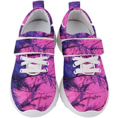 Fir Sunset Frost Snow Kids  Velcro Strap Shoes by Pakjumat