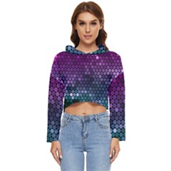 Digital Abstract Party Event Women s Lightweight Cropped Hoodie by Pakjumat