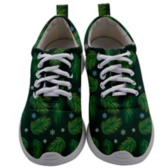 Leaves Snowflake Pattern Holiday Mens Athletic Shoes by Pakjumat