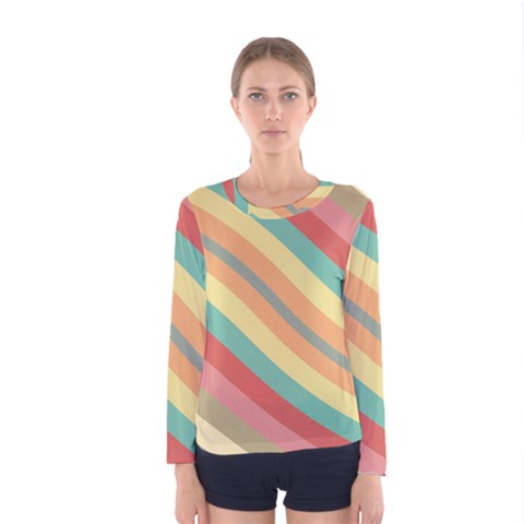 Pattern Design Abstract Pastels Women s Long Sleeve T-shirt by Pakjumat