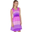 Pink Rainbow Purple Design Pattern Knee Length Skater Dress With Pockets View3