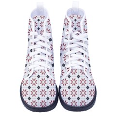 Tile Pattern Design Flowers Kid s High-top Canvas Sneakers by Pakjumat