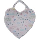 Spaceship Pattern Star Giant Heart Shaped Tote View2