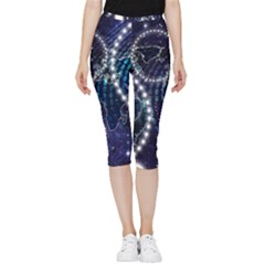 Continents Stars Networks Internet Inside Out Lightweight Velour Capri Leggings  by Pakjumat