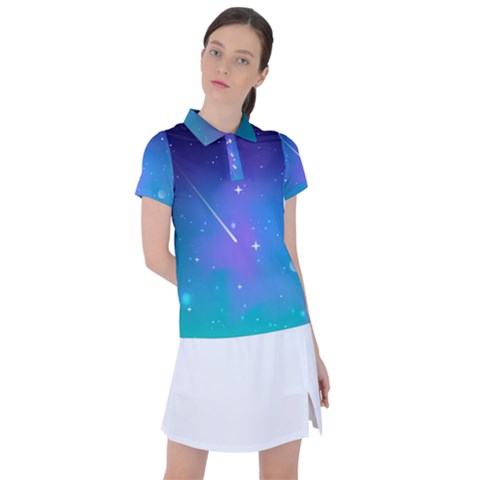 Stars Sky Cosmos Galaxy Women s Polo T-shirt by Pakjumat