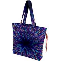 Abstract Beam Blast Drawstring Tote Bag by Pakjumat