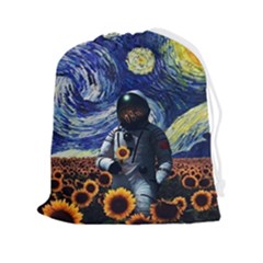 Starry Surreal Psychedelic Astronaut Space Drawstring Pouch (2xl) by Pakjumat