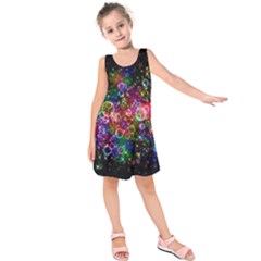 Psychedelic Bubbles Abstract Kids  Sleeveless Dress by Modalart